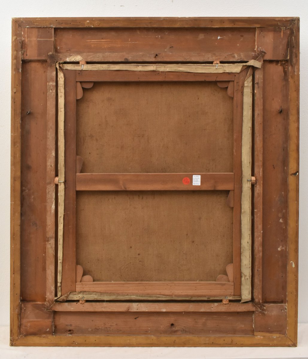 Tableau Ancien, Marius Théodore Barthalot, Peinture Intérieur Domestique, Huile (QR772) -photo-6