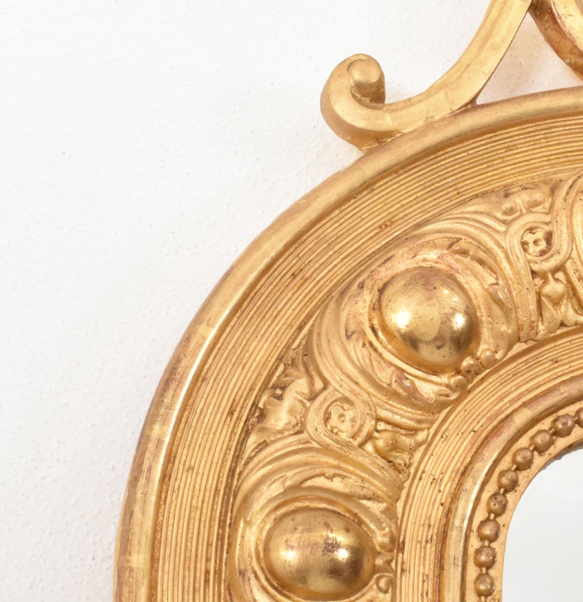 Antique Gold Leaf Mirror, Rectangular Wall Mirror Avec Scrolls, Louis Philippe Mirror (spcp210)-photo-2