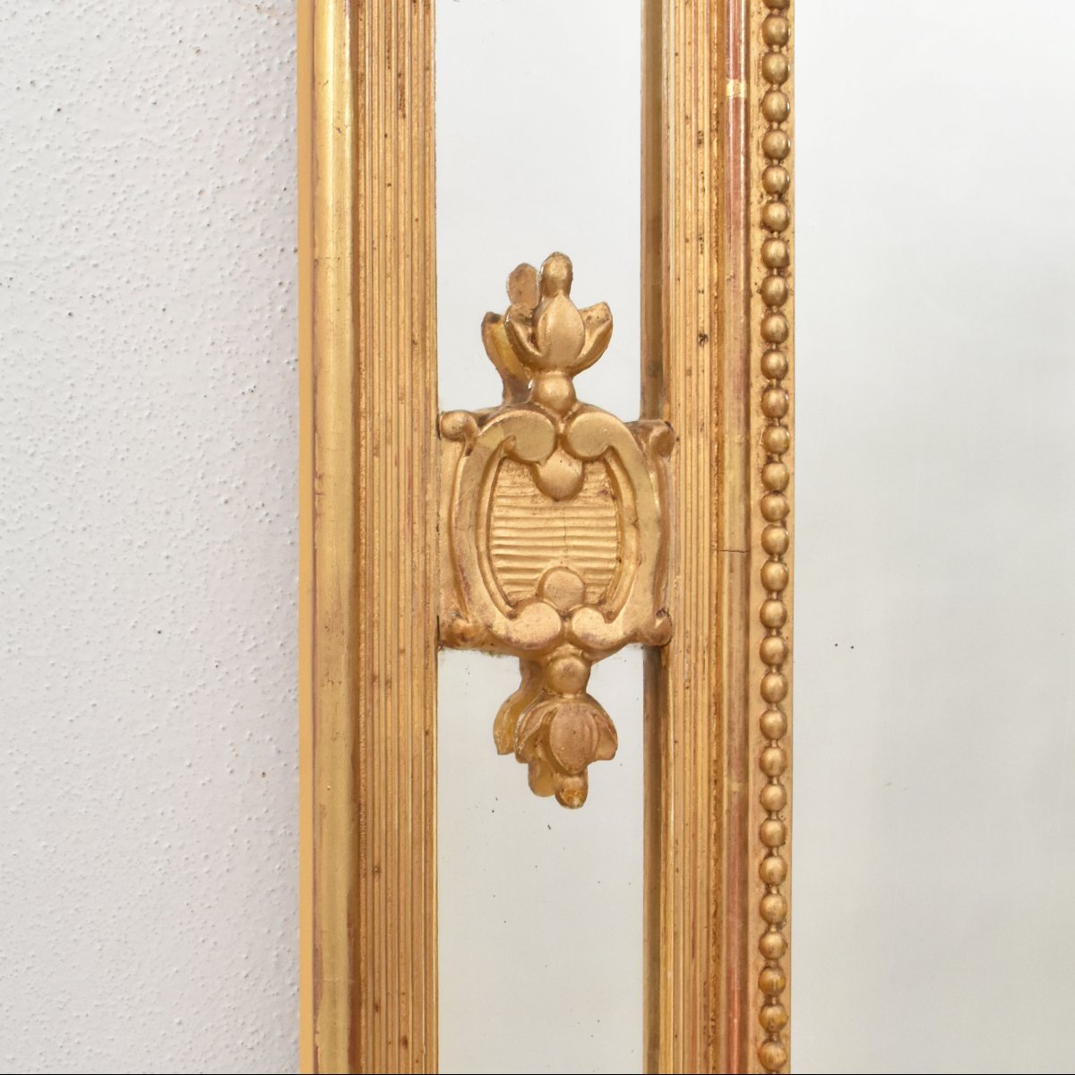 Antique Gold Leaf Mirror, Rectangular Wall Mirror Avec Scrolls, Louis Philippe Mirror (spcp210)-photo-3
