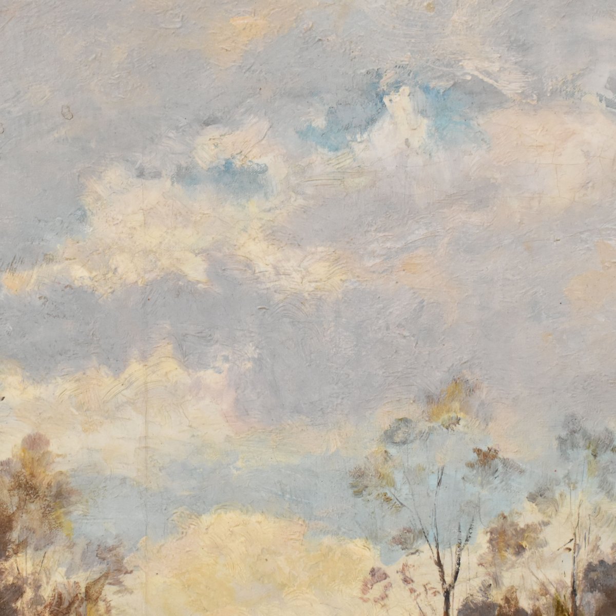 Tableau Ancien, Théodore Gardère, Paysage Avec Collines, Dordogne, XIXè Siècle. (QP774)-photo-1