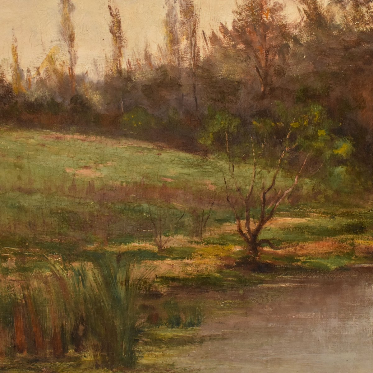Tableau Ancien, Théodore Gardère, Paysage Avec Collines, Dordogne, XIXè Siècle. (QP774)-photo-3