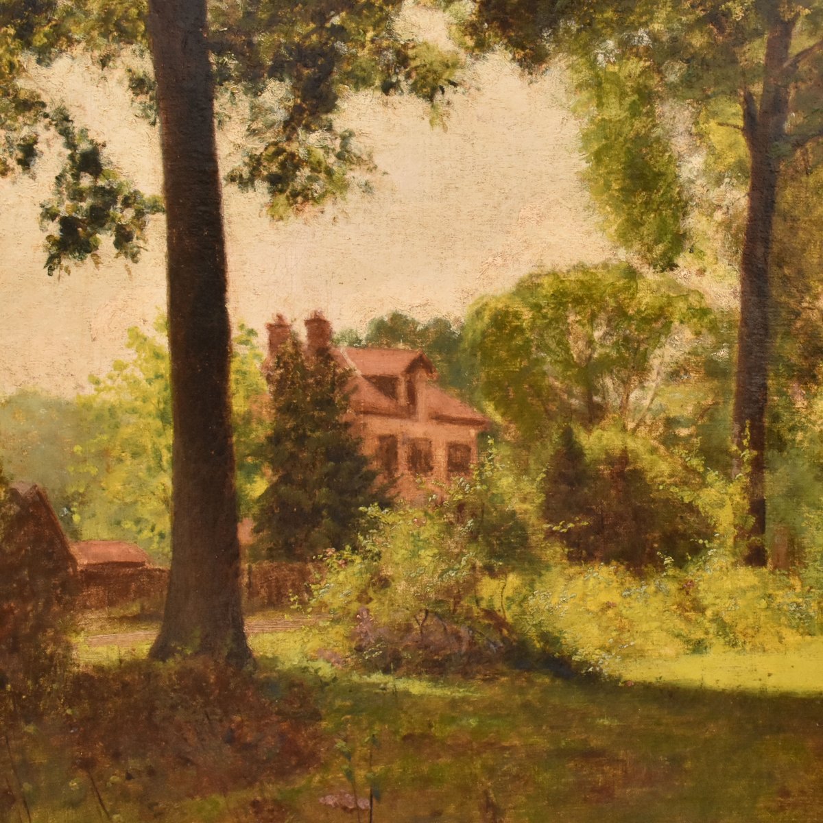 Tableau Ancien, Paysage Français, Sous-Bois, XIXè Siècle. (QP778)-photo-4