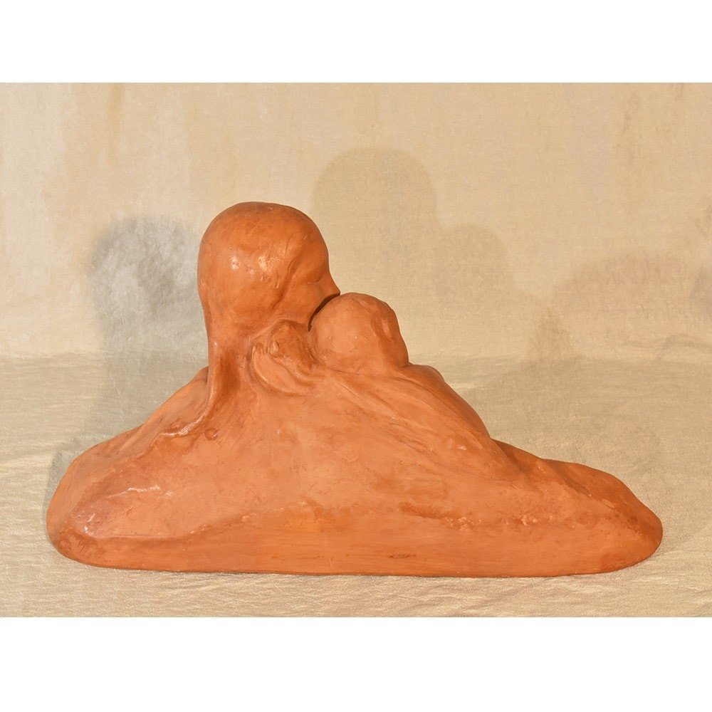 Art Deco Sculpture, Nude Woman, Terracotta, Signed Gennarelli, 20th Century. (stte60)-photo-7