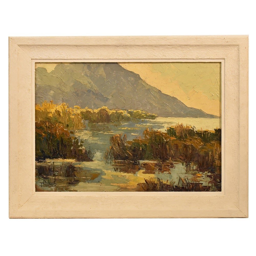 TABLEAUX ANCIENS PAYSAGES, ART DECO, GENET PAULETTE,  DÉBUT XXÈME SIÈCLE. (QP 383)