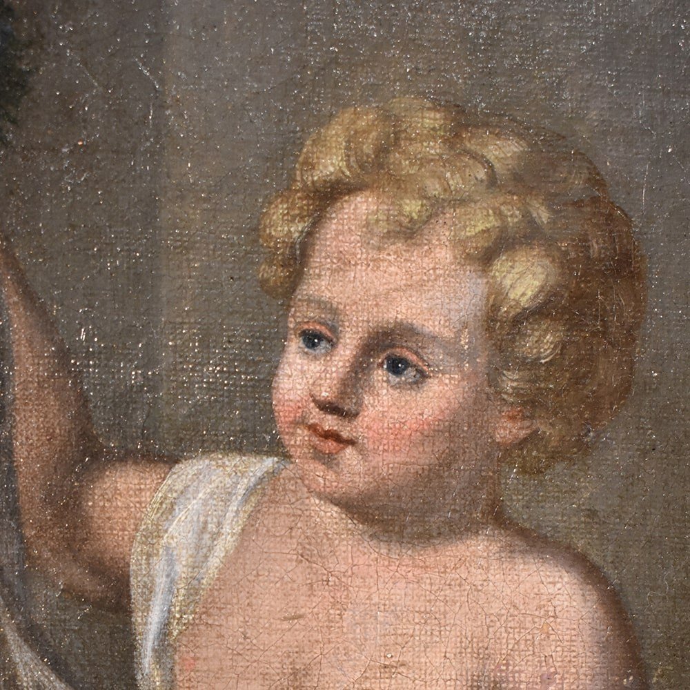 Tableau Religieux Anciens, Vierge à l'Enfant, XIXème Siècle. (QREL400)-photo-3