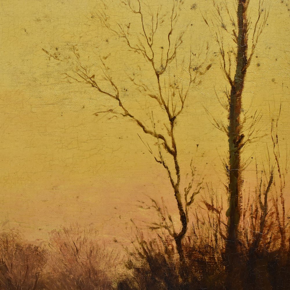 Tableau Ancien Paysage, Paysage Automnal, émile Boulard, XIXème Siècle. (qp434)-photo-1