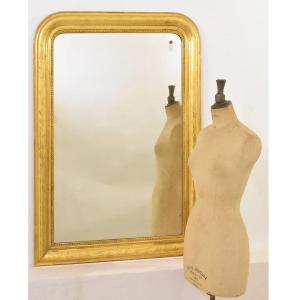 Antique Louis Philippe Mirror, Gilded Mirror, Antique Gold Leaf Mirror, XIX Century.  (sp156)