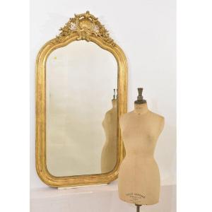 Miroir Louis Philippe, Rectangulaire, Miroirs Doré Anciens, XIXè Siècle. (SPC160)