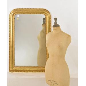 Antique Louis Philippe Mirror, Gilded Mirror, Antique Gold Leaf Mirror, XIX Century.  (sp164)