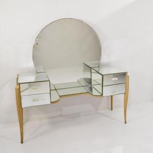 Glass Dressing Table For Ledies, Large  Coiffeuse, French 1950s. (mco35)