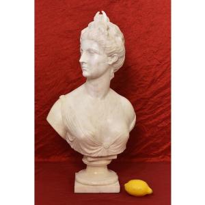 Antique Statues, Marble, Woman Sculpture, Diana The Huntress, XIX Century. (stma76)