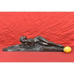 Sculptures Bronze, Art Déco, Sculpture Femme, Amedeo Gennarelli, Début XXème Siècle.(STB78)