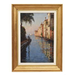 Tableau Ancien, Victor Brugairolles, Vue De Venise, XX Siècle (QP694)