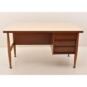 Bureau Années 60 Signé Schirolli, Design Italien Mid-Century Moderne, XX Siècle. (SCR42)
