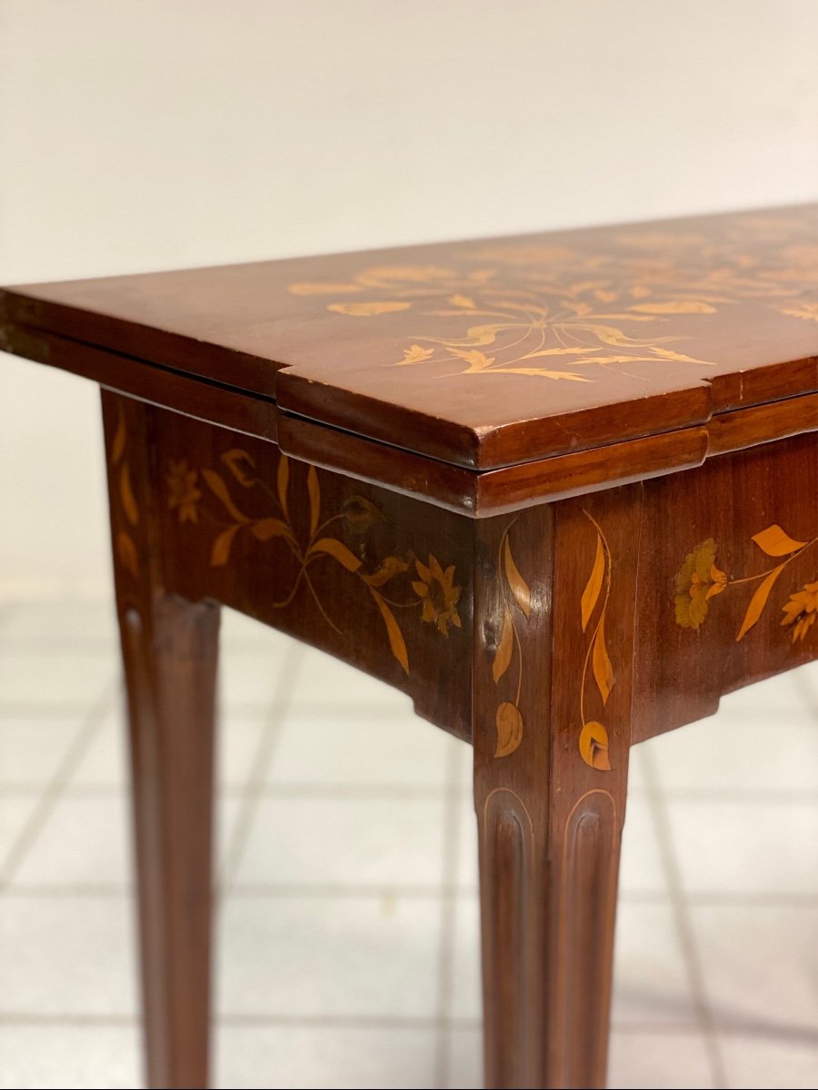 Dutch Inlaid Game Table. Late 18th Century-photo-2