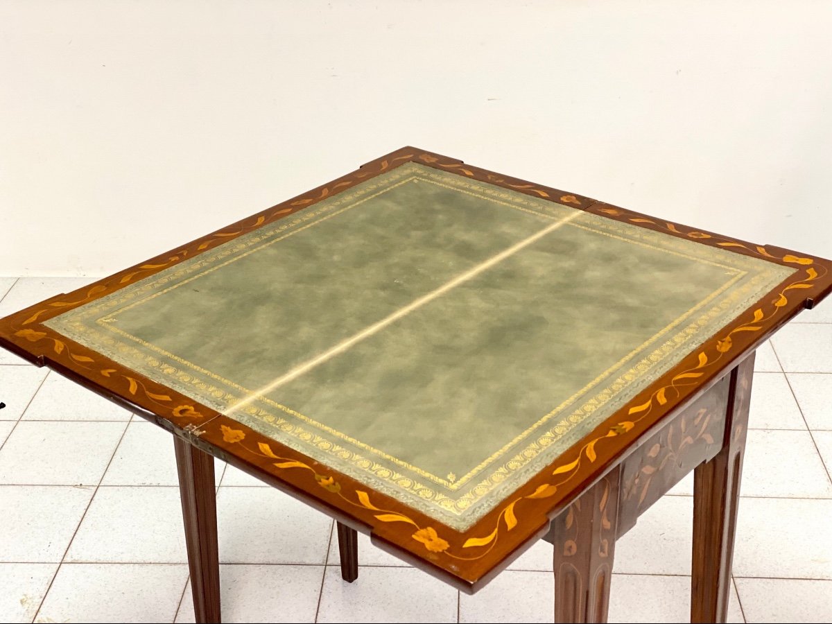 Dutch Inlaid Game Table. Late 18th Century-photo-4