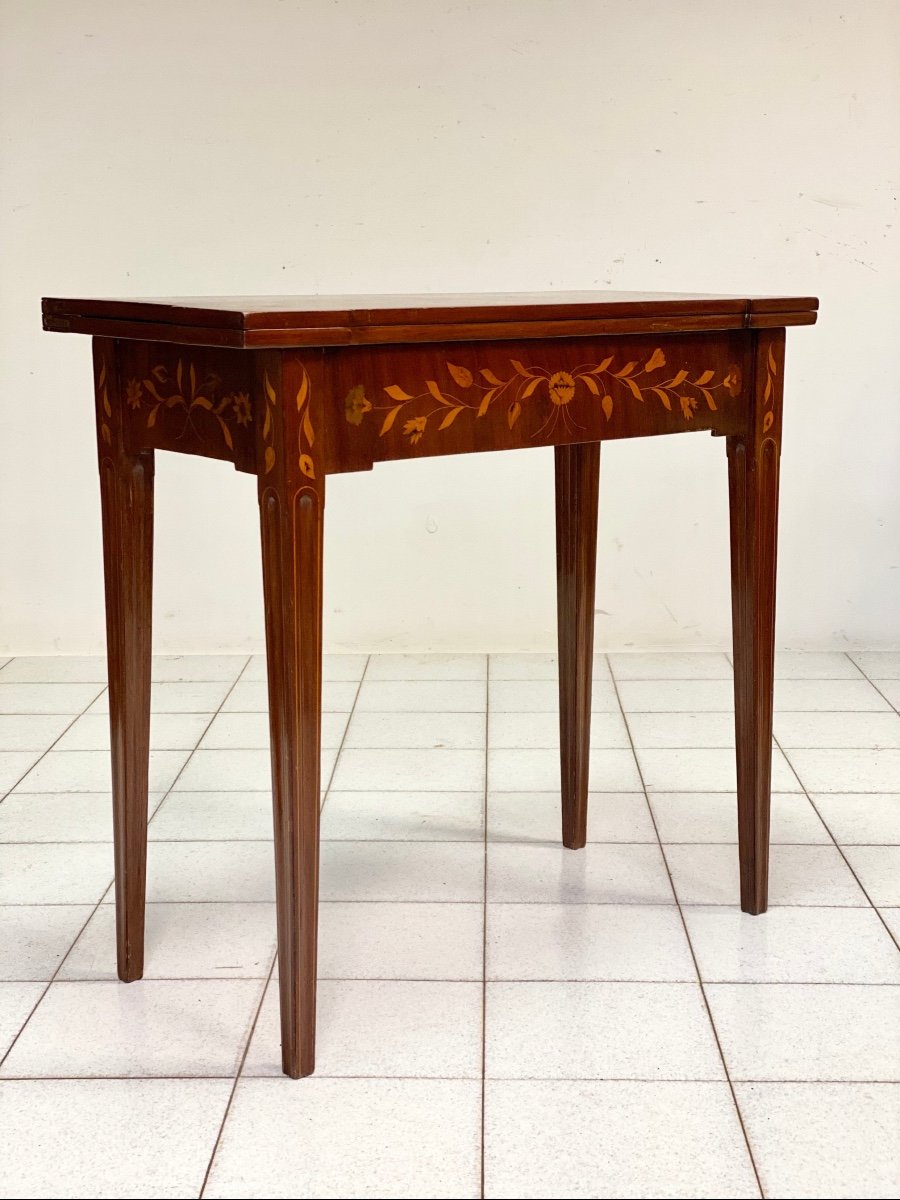 Dutch Inlaid Game Table. Late 18th Century-photo-4