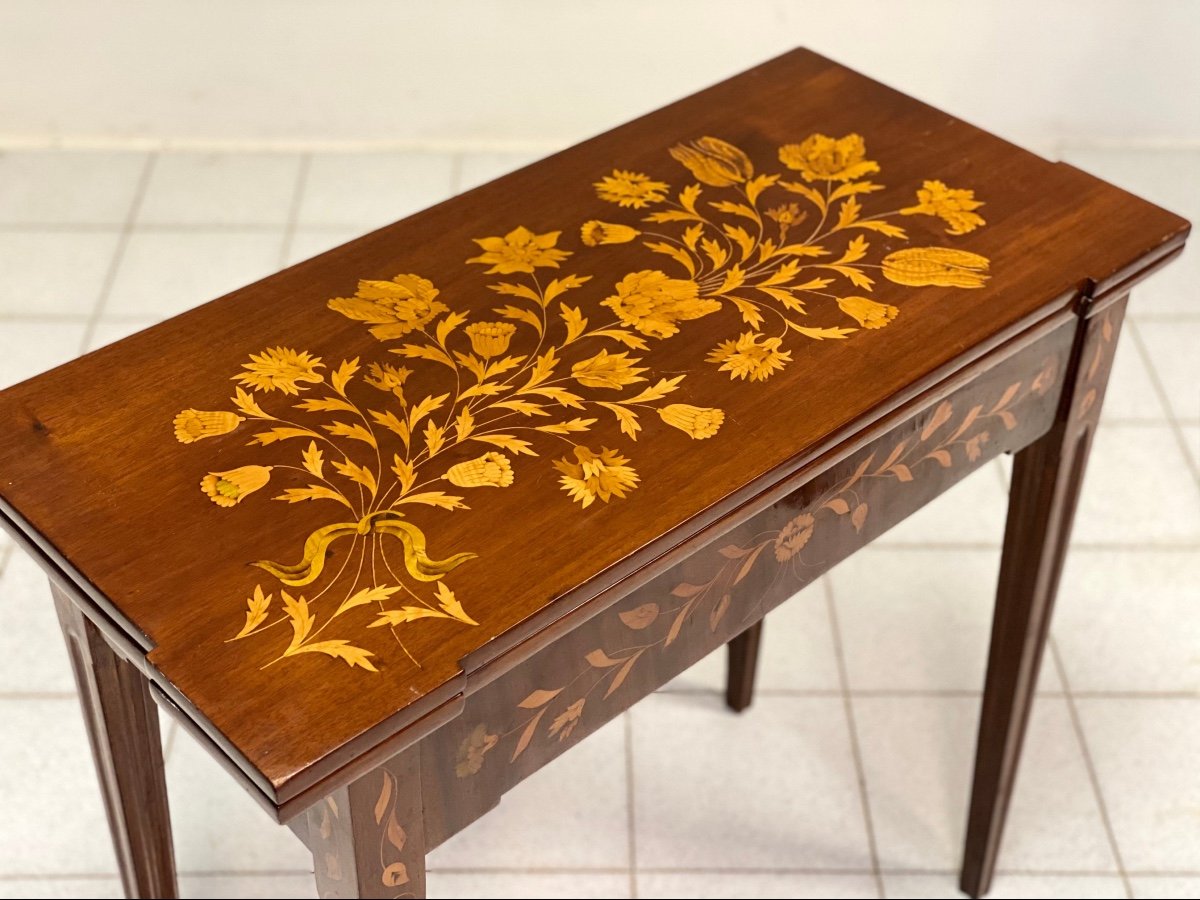Dutch Inlaid Game Table. Late 18th Century-photo-5