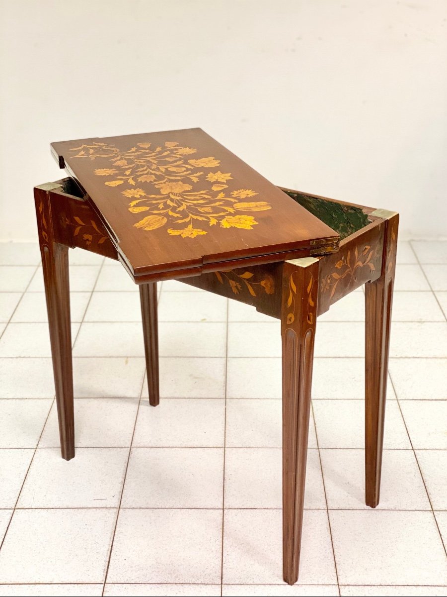 Dutch Inlaid Game Table. Late 18th Century