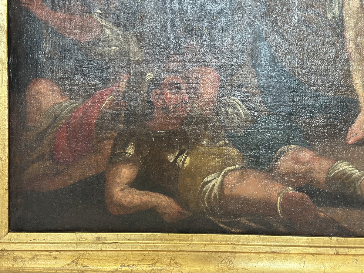 La Libération De Saint Pierre Huile Sur Toile. 17ème Siècle-photo-5