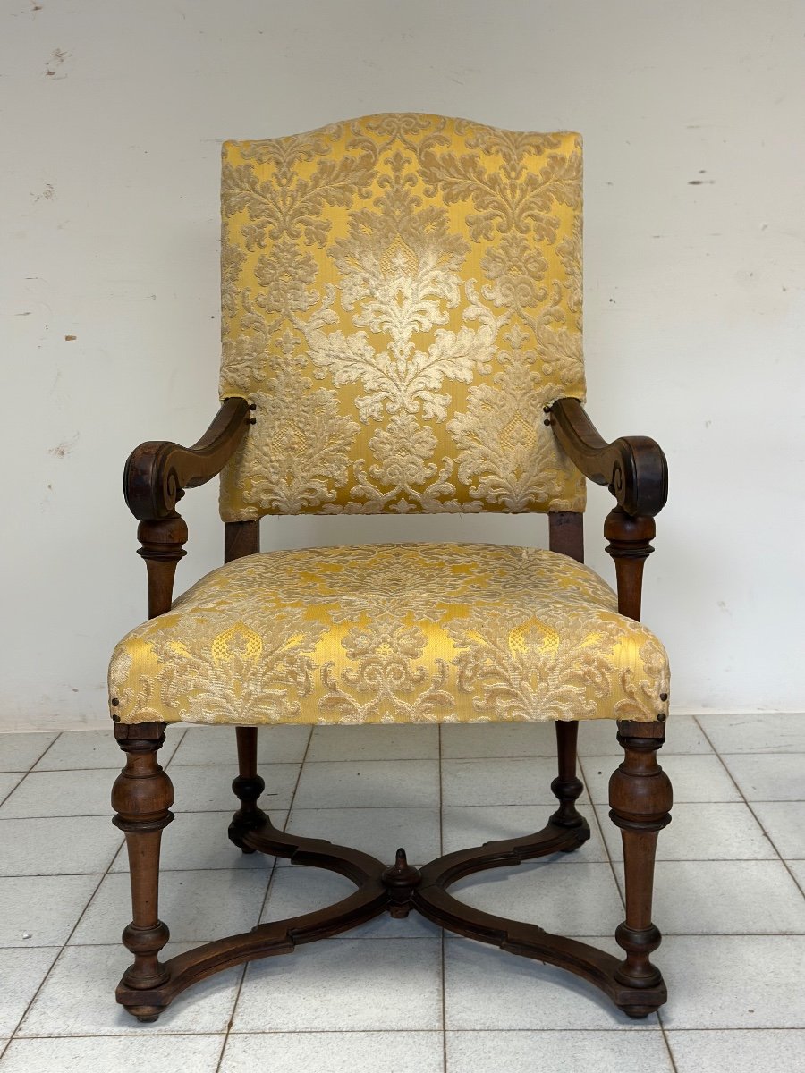 Fauteuil Lombard Louis XIV Début XVIIIe.-photo-1