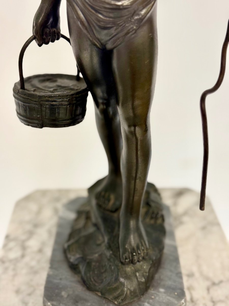 Bronze Sculpture. Boy Late 19th Century. H 38 Cm List Price-photo-2