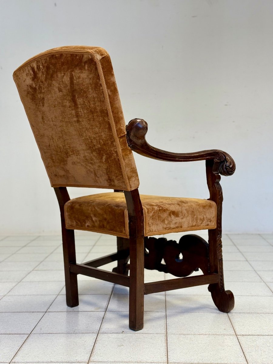 Fauteuil En Bois Sculpté. Venise, époque 1600.-photo-8