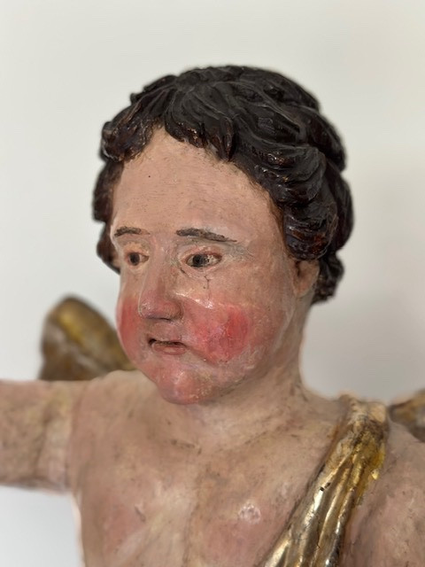 Wooden Angel With Wings. Central Italy, 17th Century. Height 78 Cm-photo-5