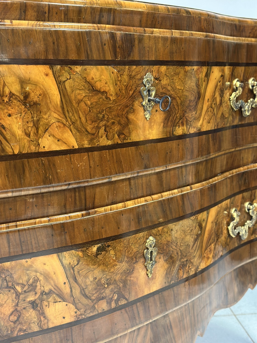 Chest Of Drawers Moved On The Front And Sides. Padua Vicenza 18th Century-photo-4