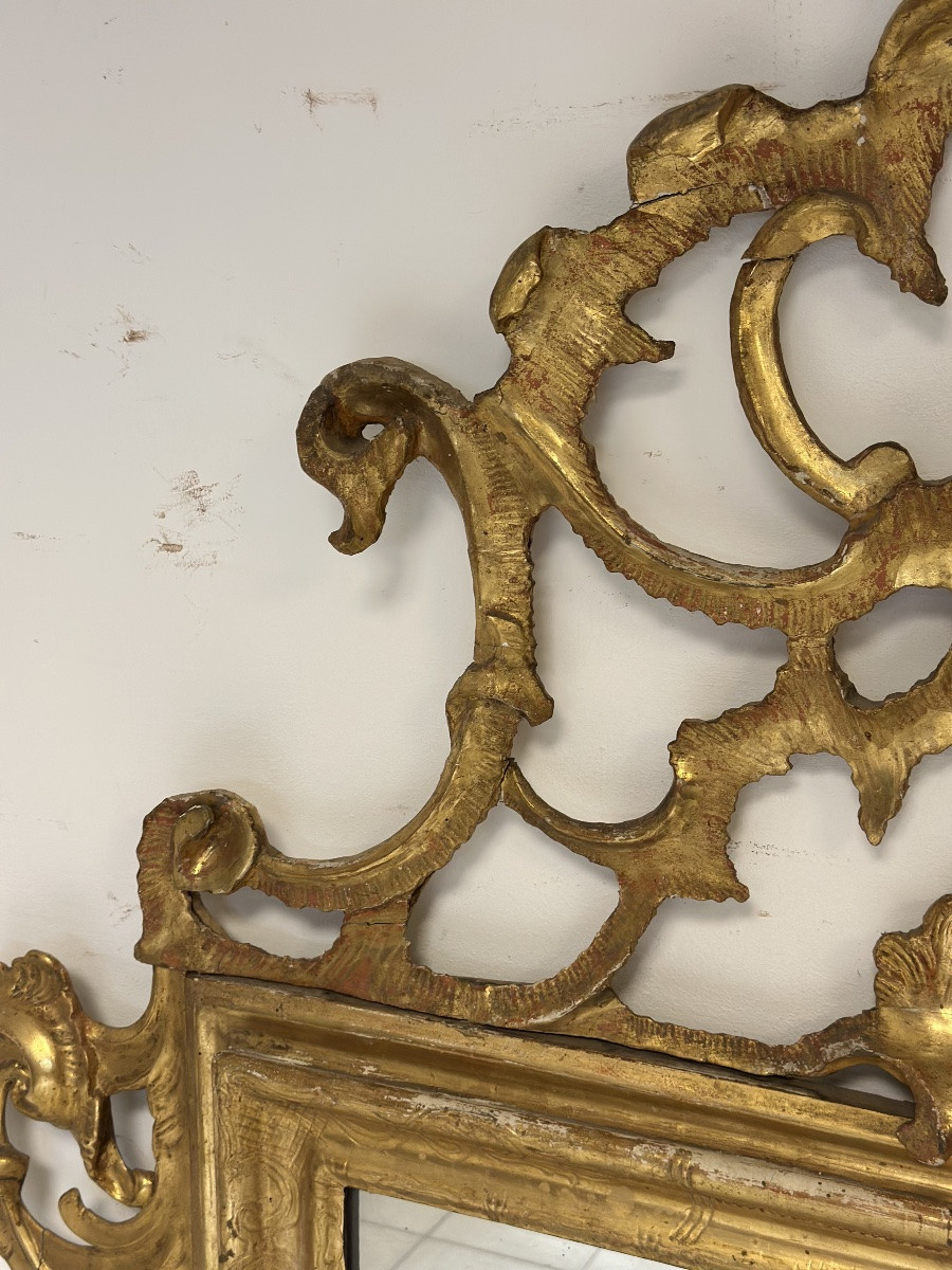 Miroir en bois sculpté et doré. Venise, XVIIIe siècle-photo-5