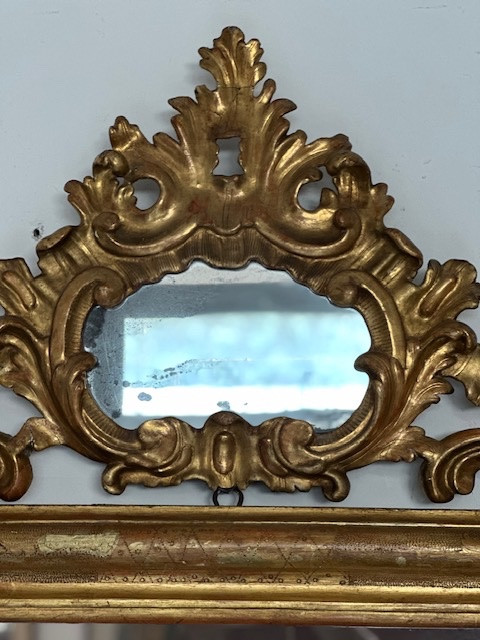 Carved And Gilded Wooden Mirror. Lombardy, Late 18th Century-photo-4