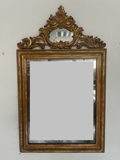 Carved And Gilded Wooden Mirror. Lombardy, Late 18th Century-photo-2