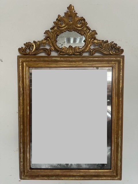 Carved And Gilded Wooden Mirror. Lombardy, Late 18th Century-photo-3