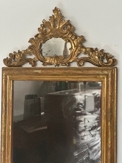 Carved And Gilded Wooden Mirror. Lombardy, Late 18th Century-photo-6