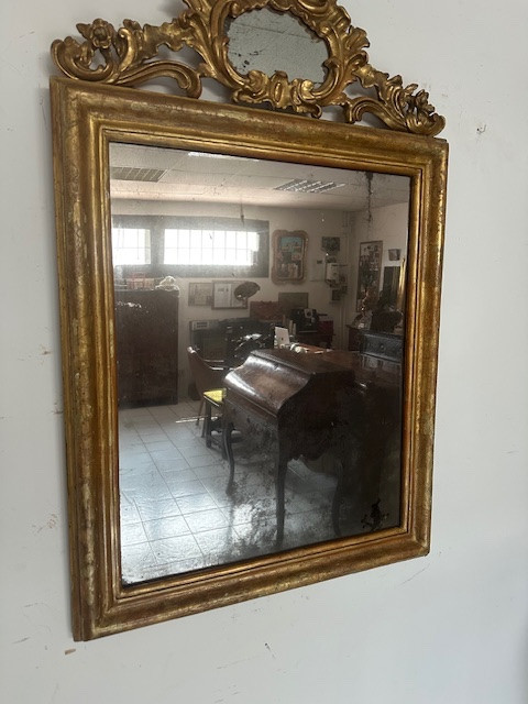 Carved And Gilded Wooden Mirror. Lombardy, Late 18th Century-photo-8