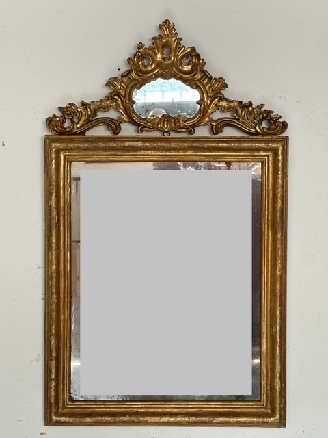 Carved And Gilded Wooden Mirror. Lombardy, Late 18th Century