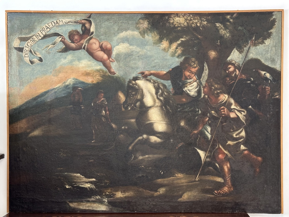 Biblical Hunting Scene, School Of Salvator Rosa, Oil On Canvas, Late 17th Century-photo-7