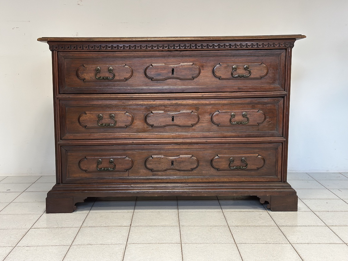 Commode émilienne à bossages. Bologne, fin du XVIIe siècle.-photo-1