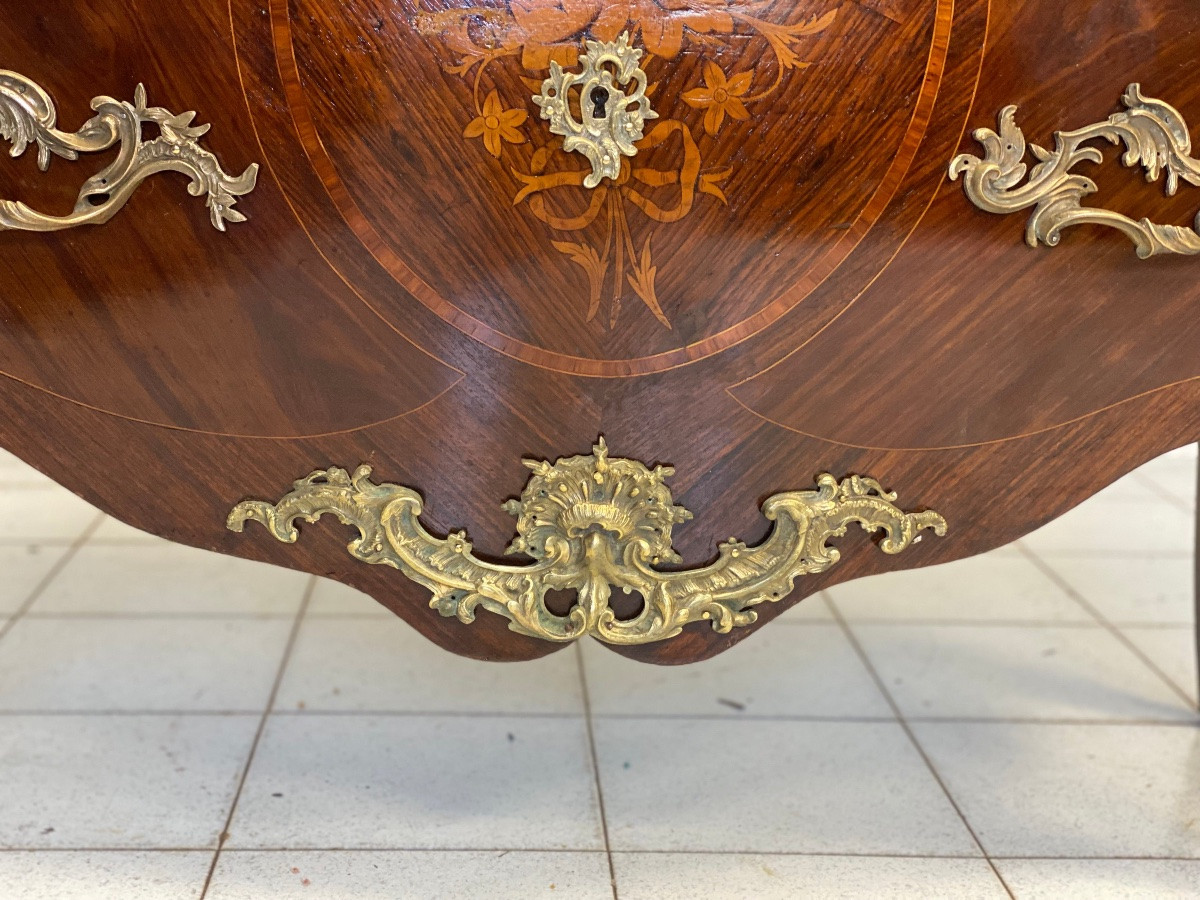 Curved Chest Of Drawers With Napoleon III Front And Sides, 1800s-photo-6