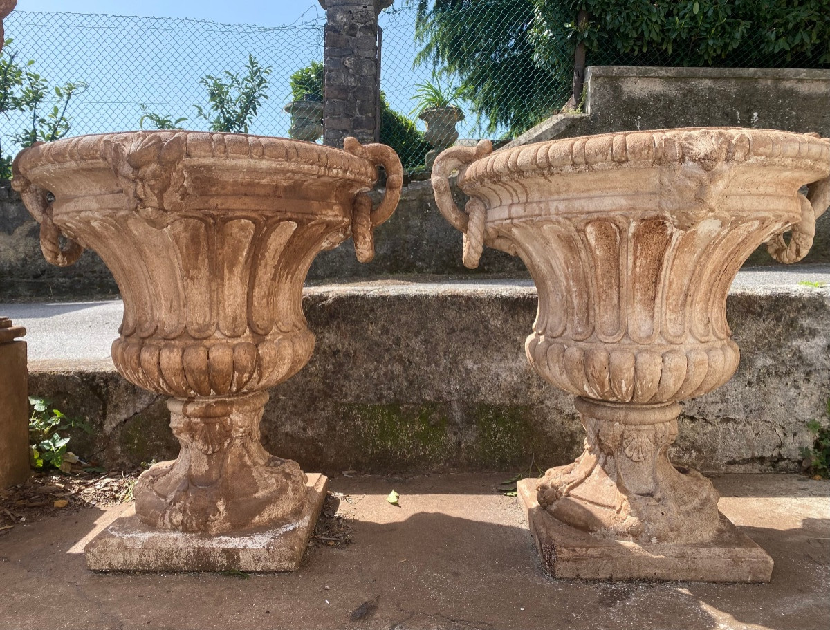 Paire de grands vases en terrazzo du XXe siècle -photo-5