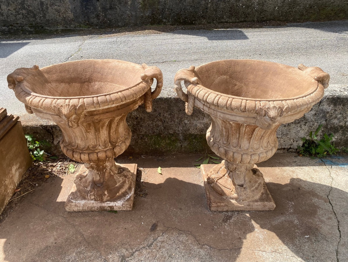 Paire de grands vases en terrazzo du XXe siècle -photo-8