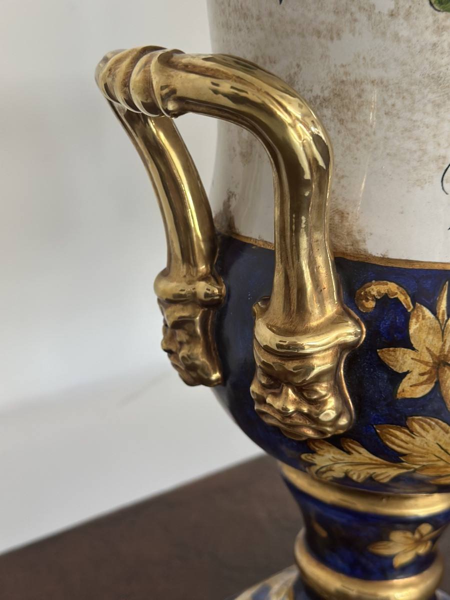 Pair Of Medici Vases. Batignani, 20th Century, 51 Cm-photo-6