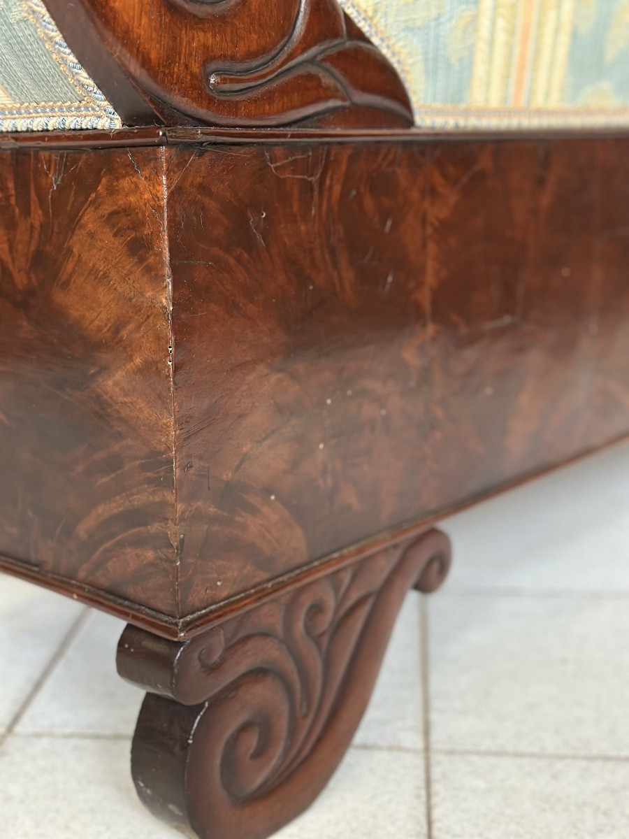 Lombard Charles X Boat-shaped Sofa. Restored 19th Century.-photo-8