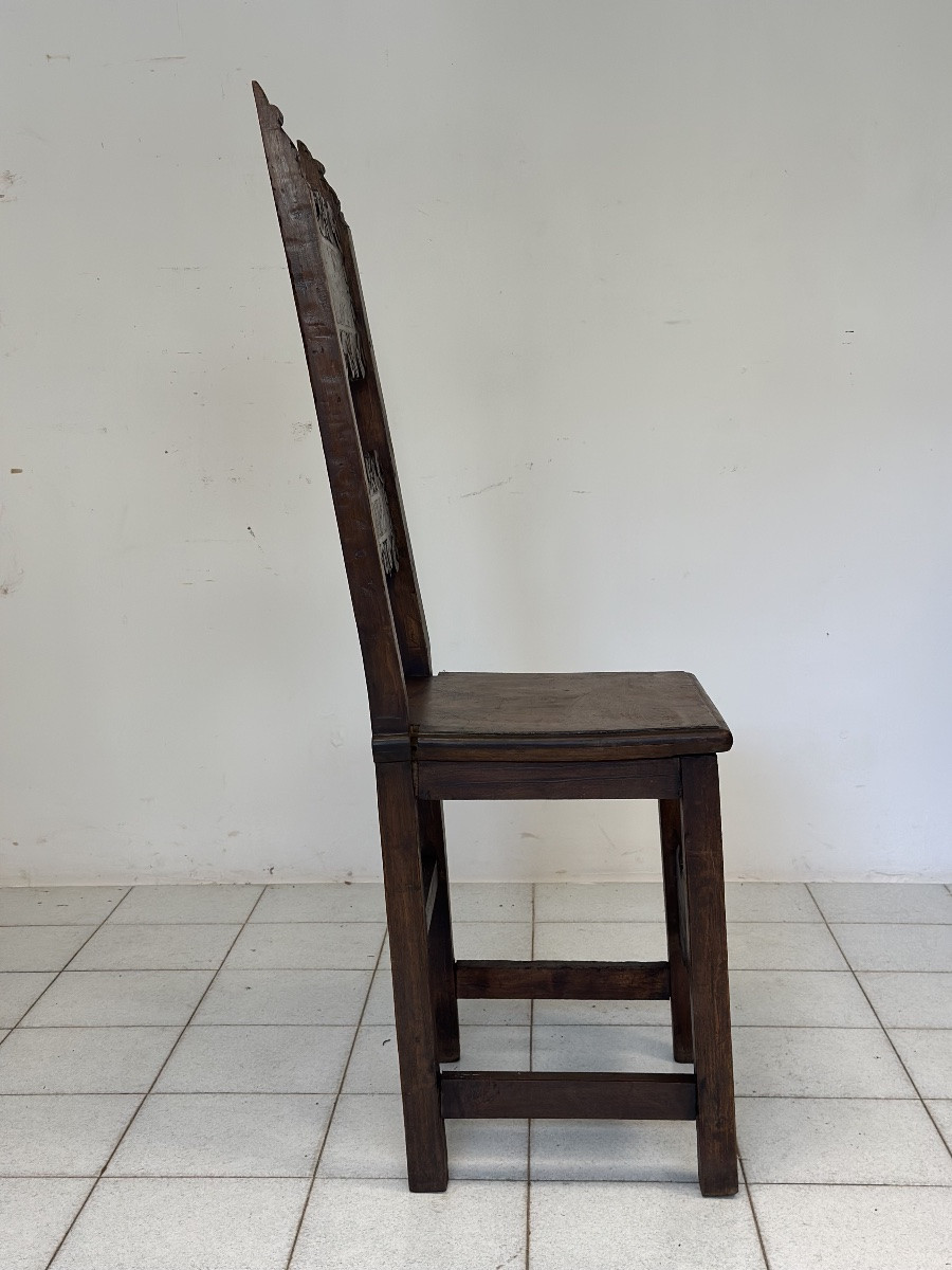 Louis XIV Carved Walnut Satchel Chair. Lombardy, 17th Century.-photo-8