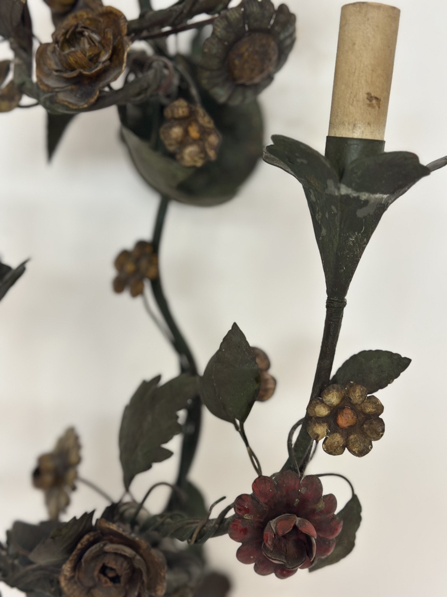 Five-light Capodimonte Wall Lamp. Early 20th Century.-photo-3