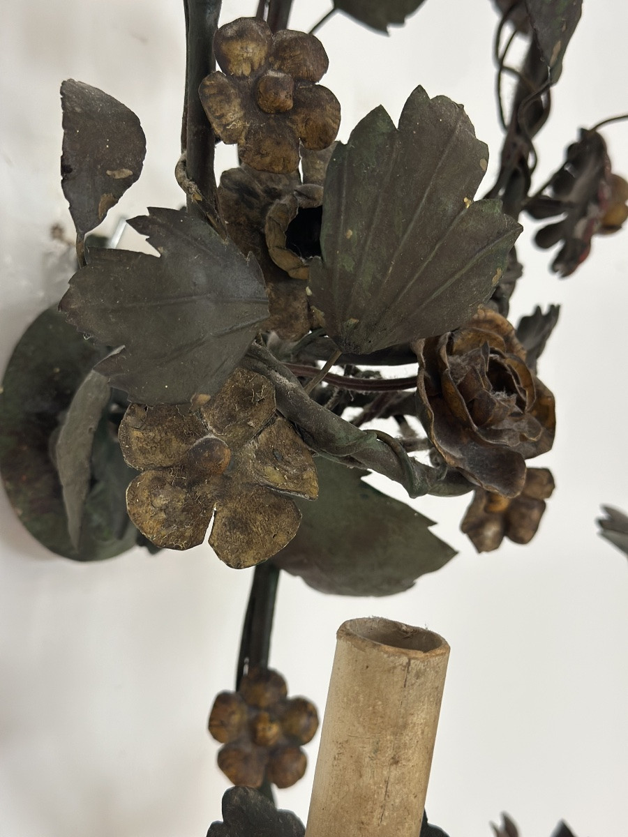 Five-light Capodimonte Wall Lamp. Early 20th Century.-photo-4