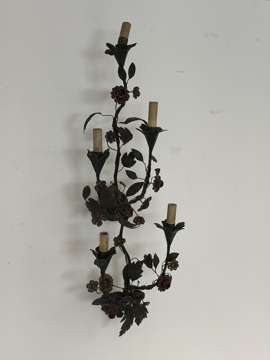 Five-light Capodimonte Wall Lamp. Early 20th Century.