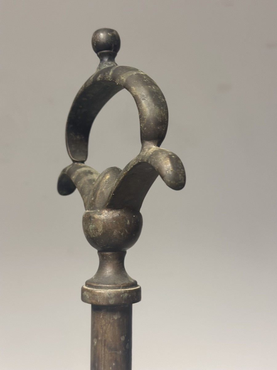 Florentine Bronze Floor Lamp, H 180 Cm. Early 19th Century.-photo-3