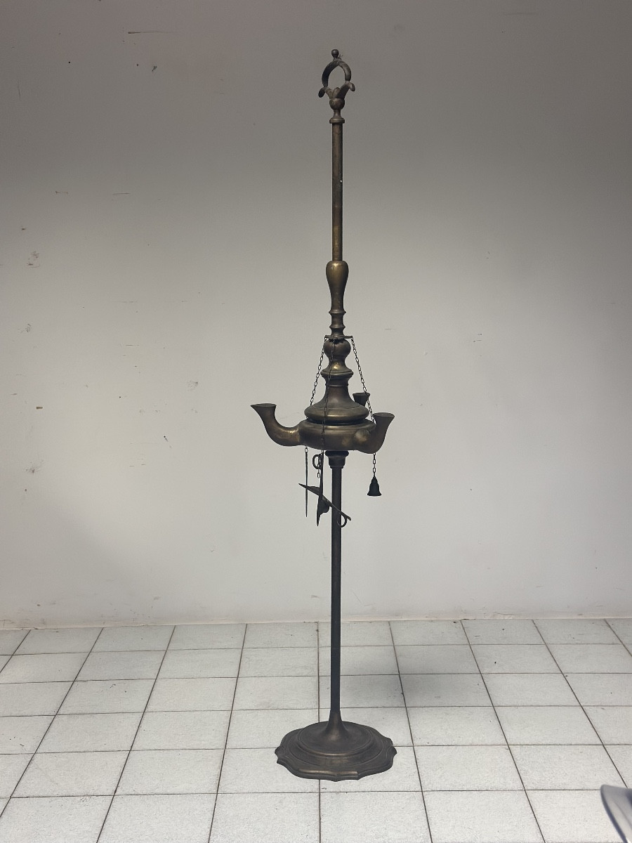 Florentine Bronze Floor Lamp, H 180 Cm. Early 19th Century.-photo-5