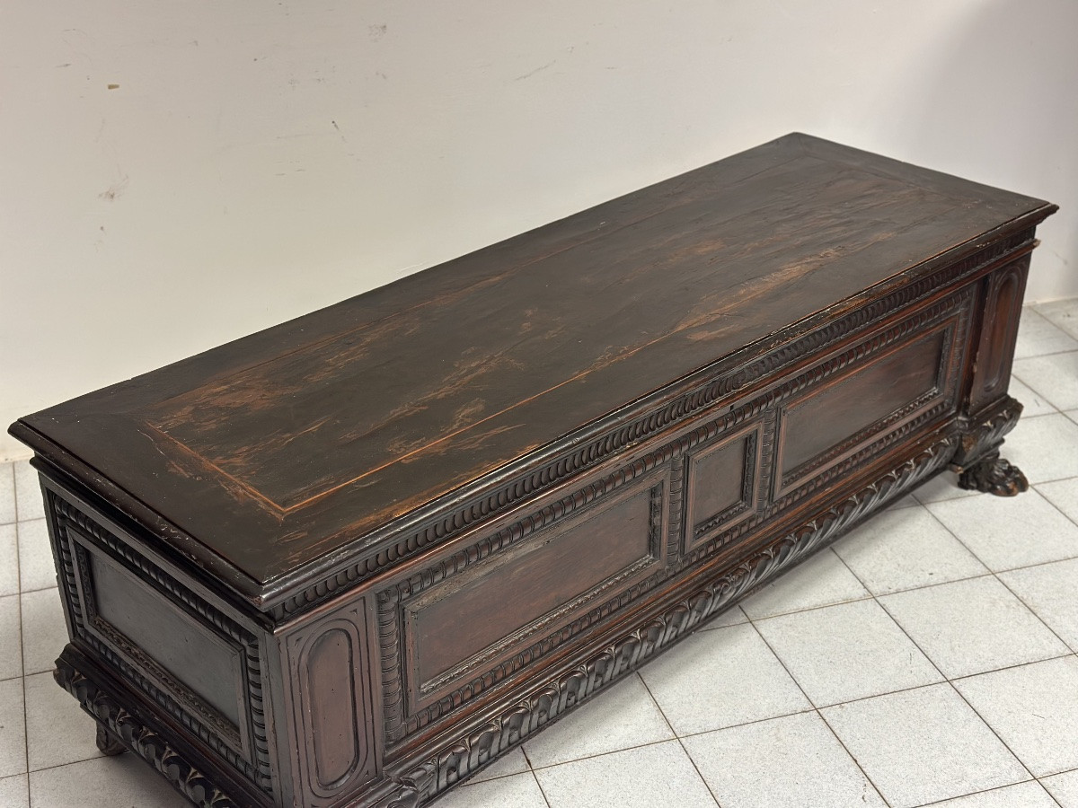 Walnut Chest. Emilia Tuscany Louis XIV Period 17th Century-photo-3